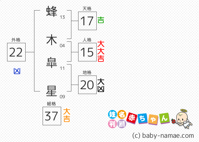蜂木 皐星 さんの診断結果
